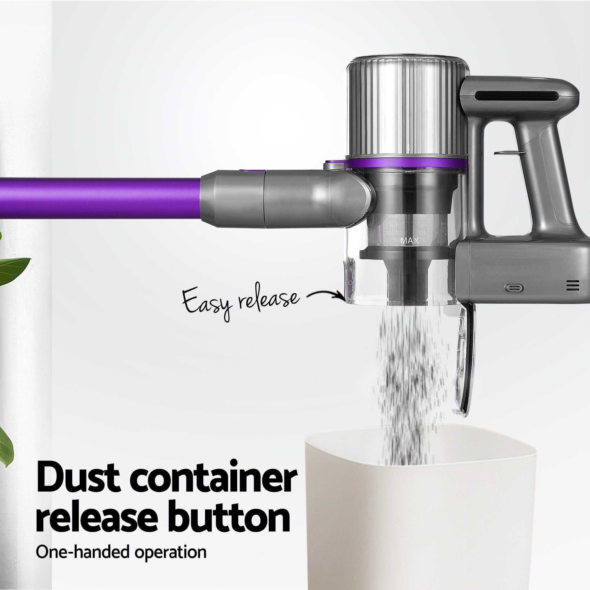 Devanti Stick Vacuum Cleaner Bagless Cordless 120W Purple VAC-CL-H-SC2-PP