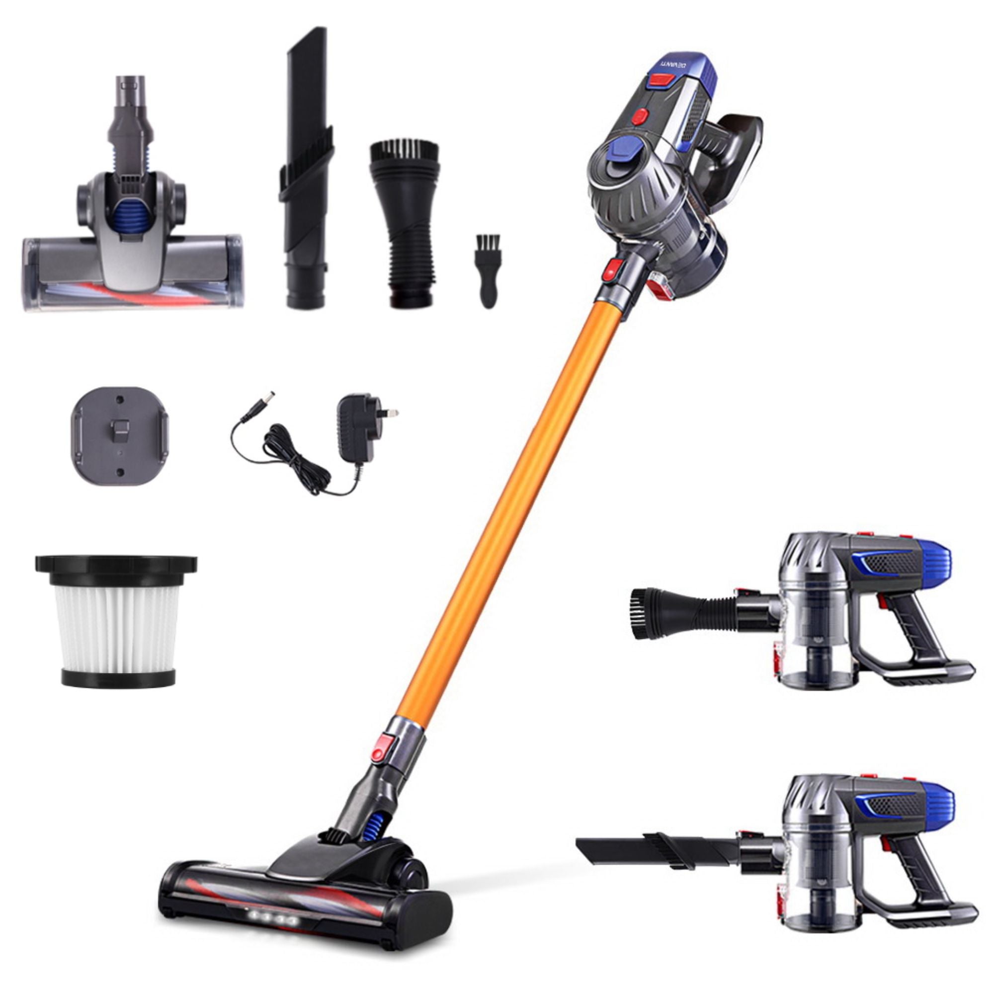 Devanti Stick Vacuum Cleaner Bagless Cordless 150W Gold VAC-CL-K7-GD