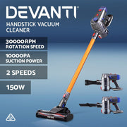 Devanti Stick Vacuum Cleaner Bagless Cordless 150W Gold VAC-CL-K7-GD