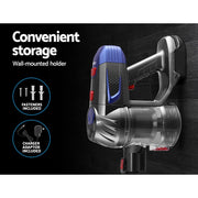 Devanti Stick Vacuum Cleaner Bagless Cordless Red 150W VAC-CL-K7-RD