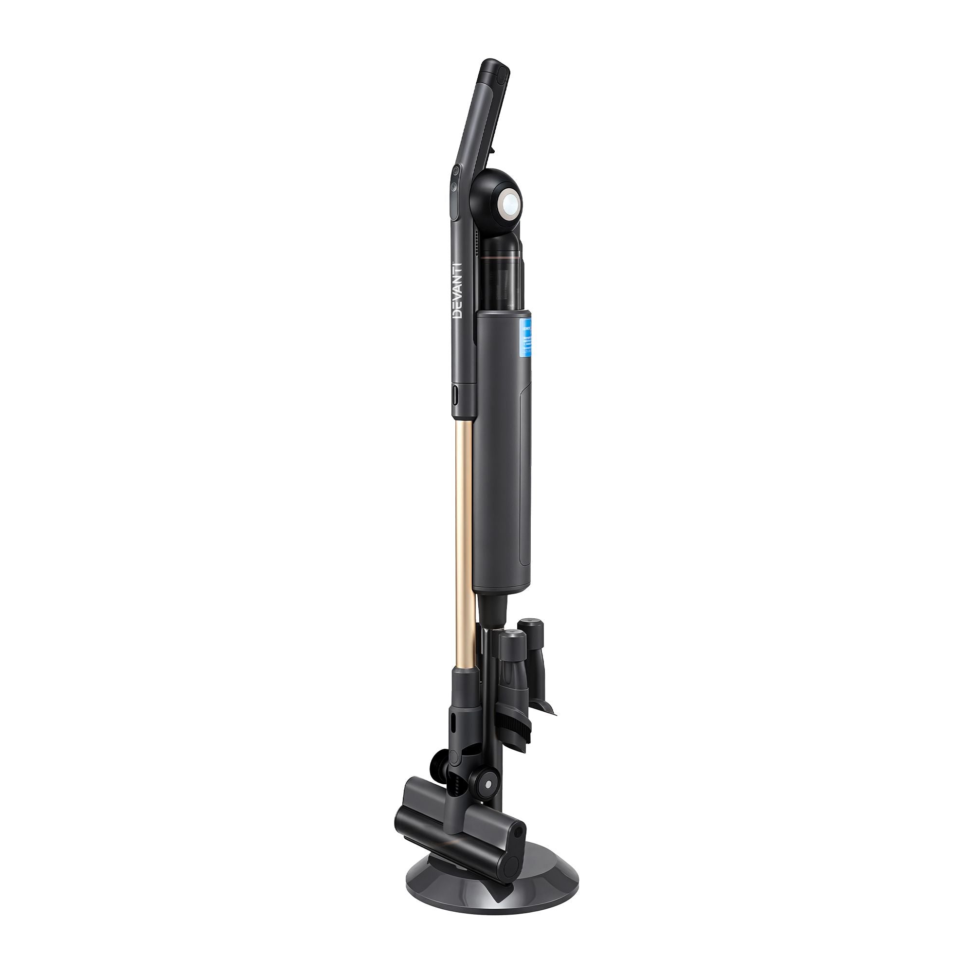 Devanti Cordless Vacuum Cleaner with Auto-Empty Dust Station, 18kPa Powerful Suction 1.05kg Lightweight VAC-CL-V1P-GY