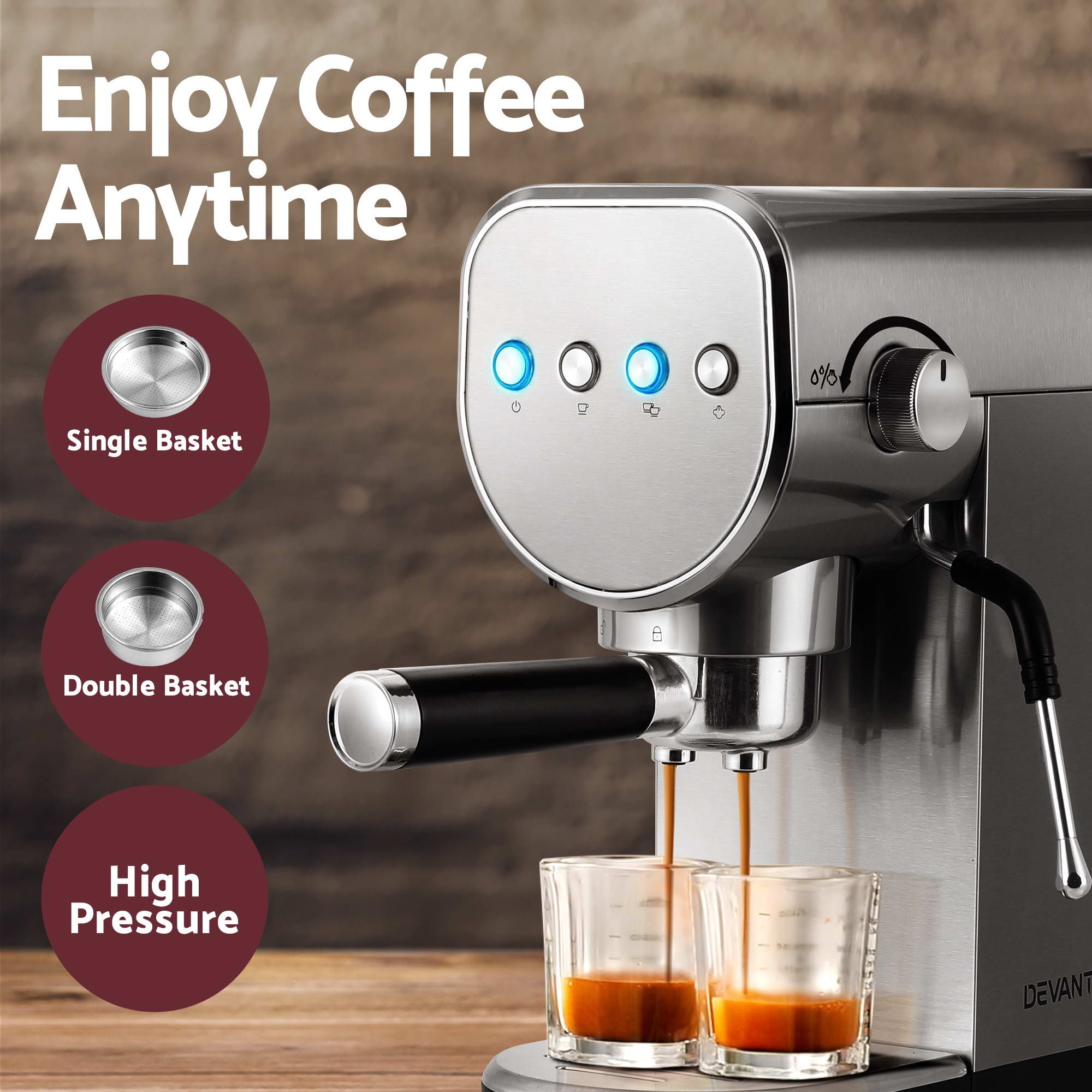 Devanti K7 Cordless Stick Vacuum Cleaner plus Coffee Maker Machine Espresso