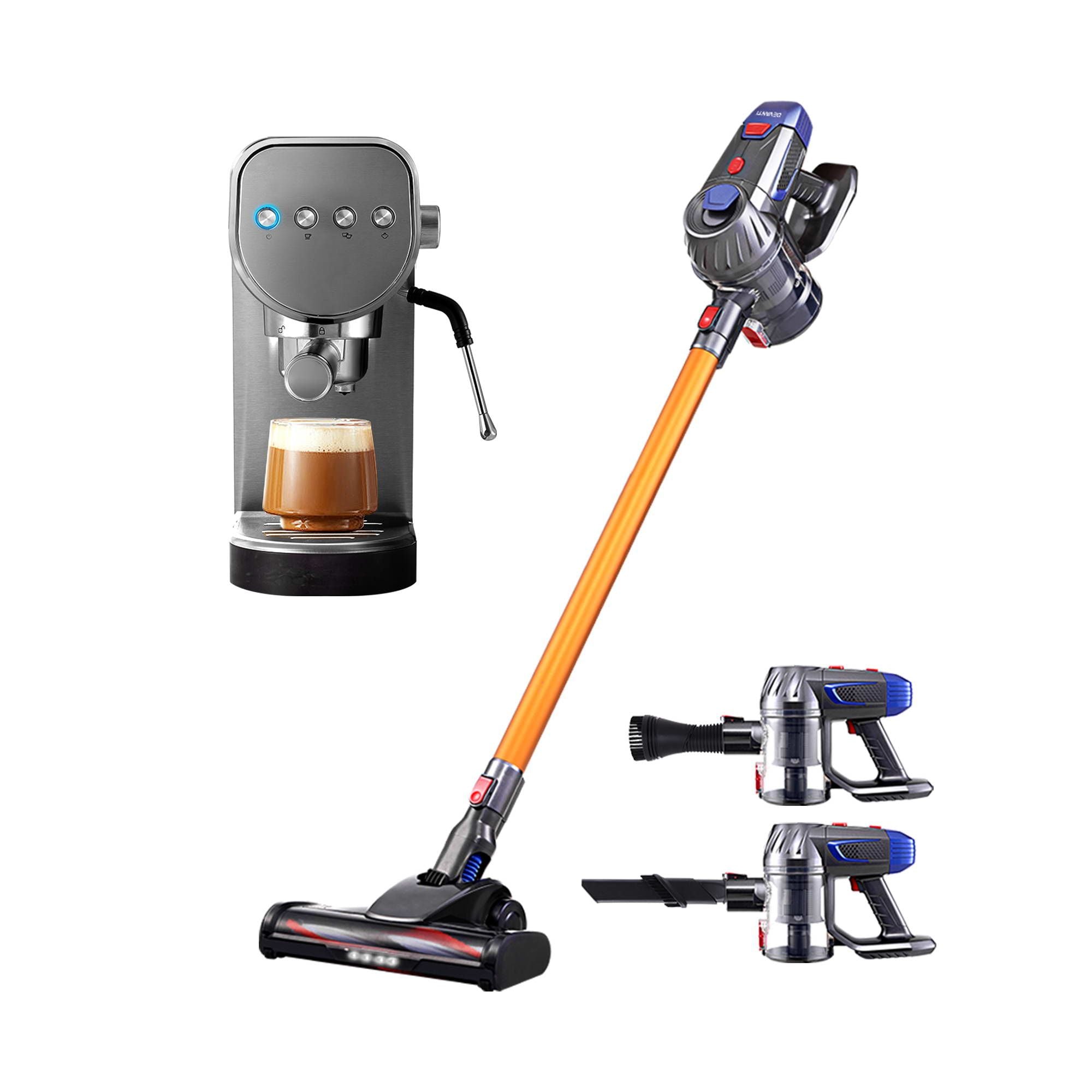 Devanti K7 Cordless Stick Vacuum Cleaner plus Coffee Maker Machine Espresso