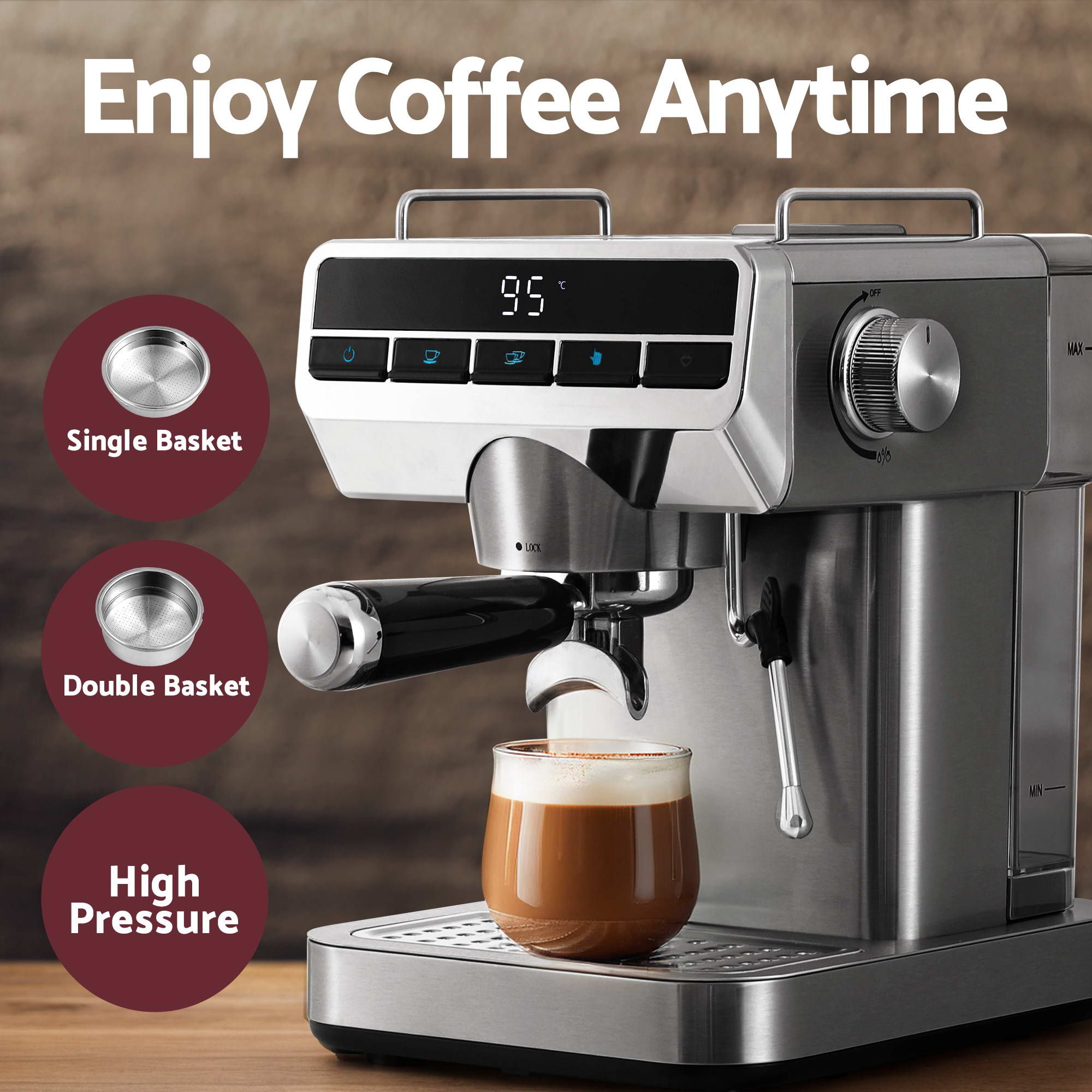 Devanti K7 Cordless Stick Vacuum Cleaner plus Coffee Maker Machine Espresso