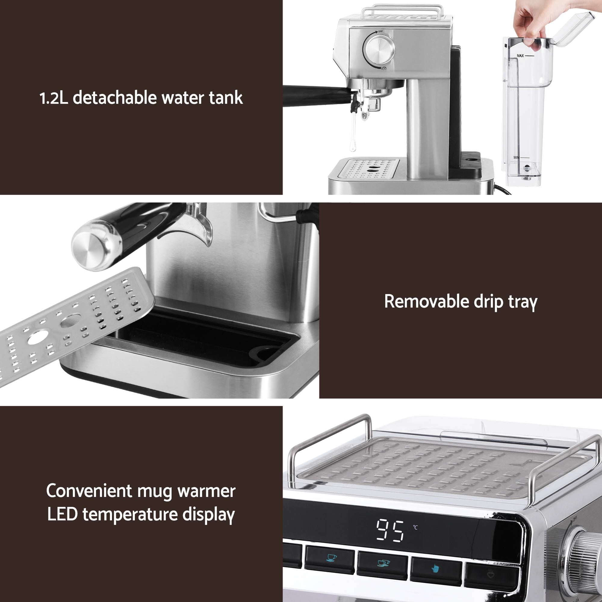 Devanti K7 Cordless Stick Vacuum Cleaner plus Coffee Maker Machine Espresso