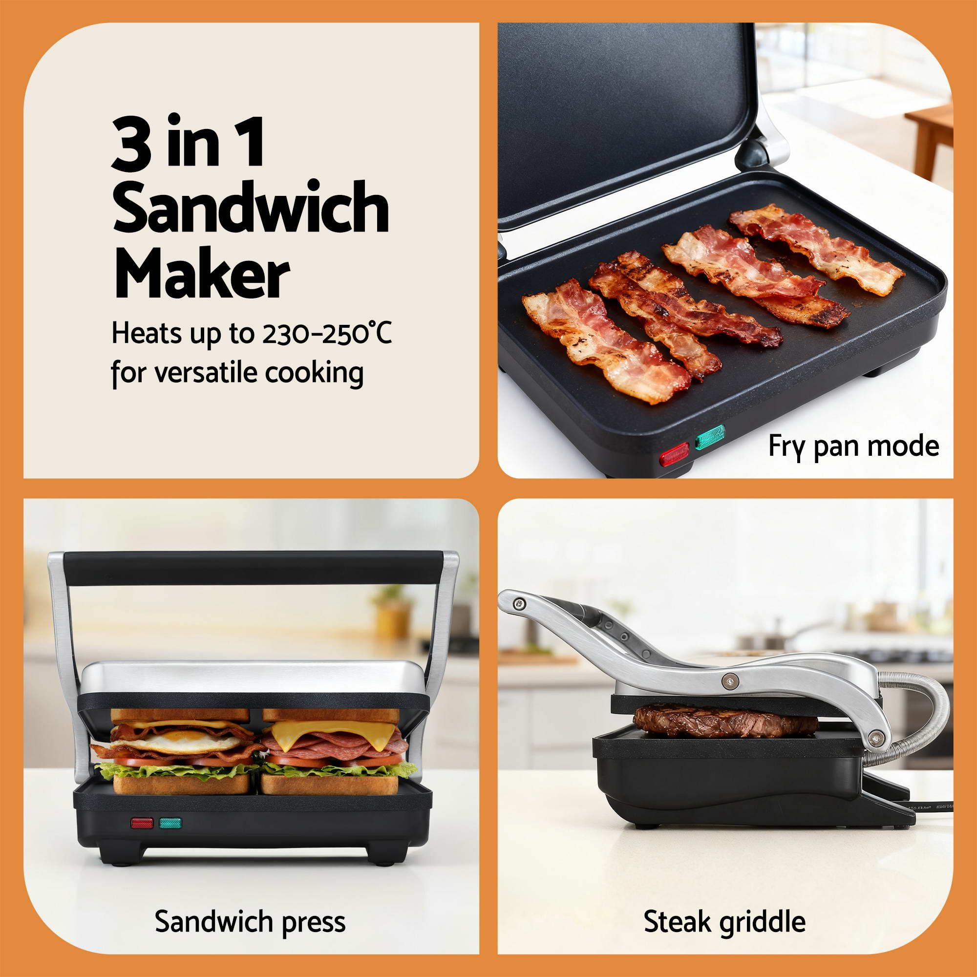 Devanti K7 Cordless Stick Vacuum Cleaner plus Sandwich Maker Panini Press