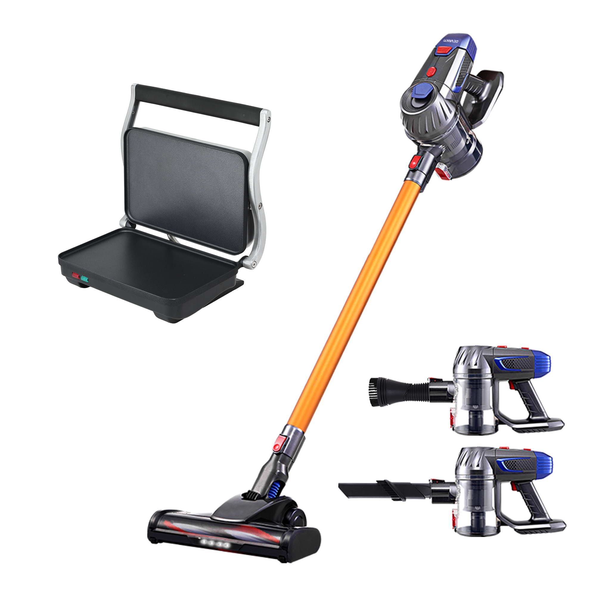 Devanti K7 Cordless Stick Vacuum Cleaner plus Sandwich Maker Panini Press