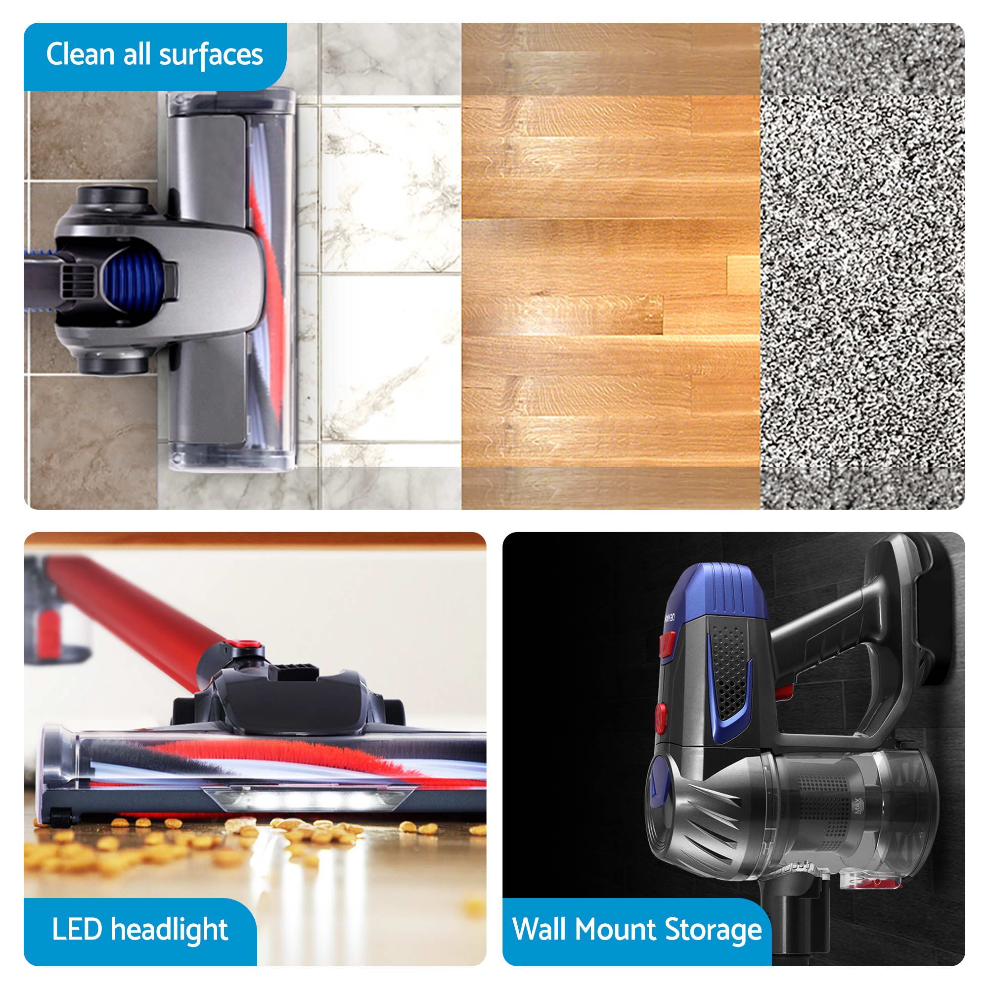 Devanti K7 Cordless Stick Vacuum Cleaner plus Sandwich Maker Panini Press