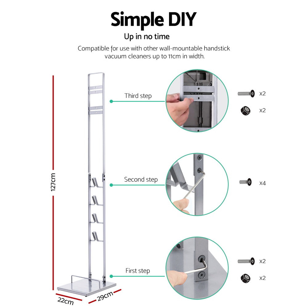 Artiss Freestanding Dyson Vacuum Cleaner Stand for V6 7 8 10 11 Silver VAC-STD-SY02-SI