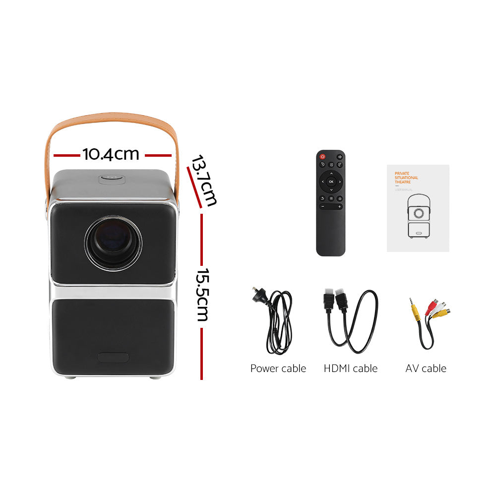 Devanti Portable Mini Video Projector 4K Wifi Home Theater HDMI Support 1080P VP-150-WIFI-4K-BK