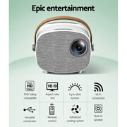 Devanti Mini Video Projector Wifi USB HDMI Portable HD 1080P Home Projector VP-230-WIFI-WH