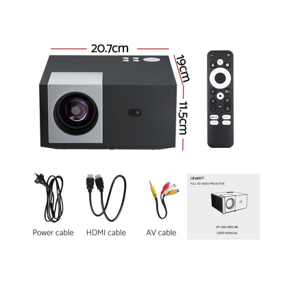 Devanti Video Project 4K 1080P Official Google TV 5G Wifi Home Cinema VP-260-WIFI-BK