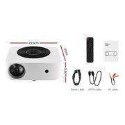 Devanti Bluetooth Video Projector WIFI 1080P Home Theater HDMI Touch Screen VP-280-WIFI-BT-WH