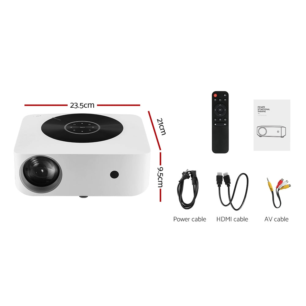 Devanti Bluetooth Video Projector WIFI 1080P Home Theater HDMI Touch Screen VP-280-WIFI-BT-WH