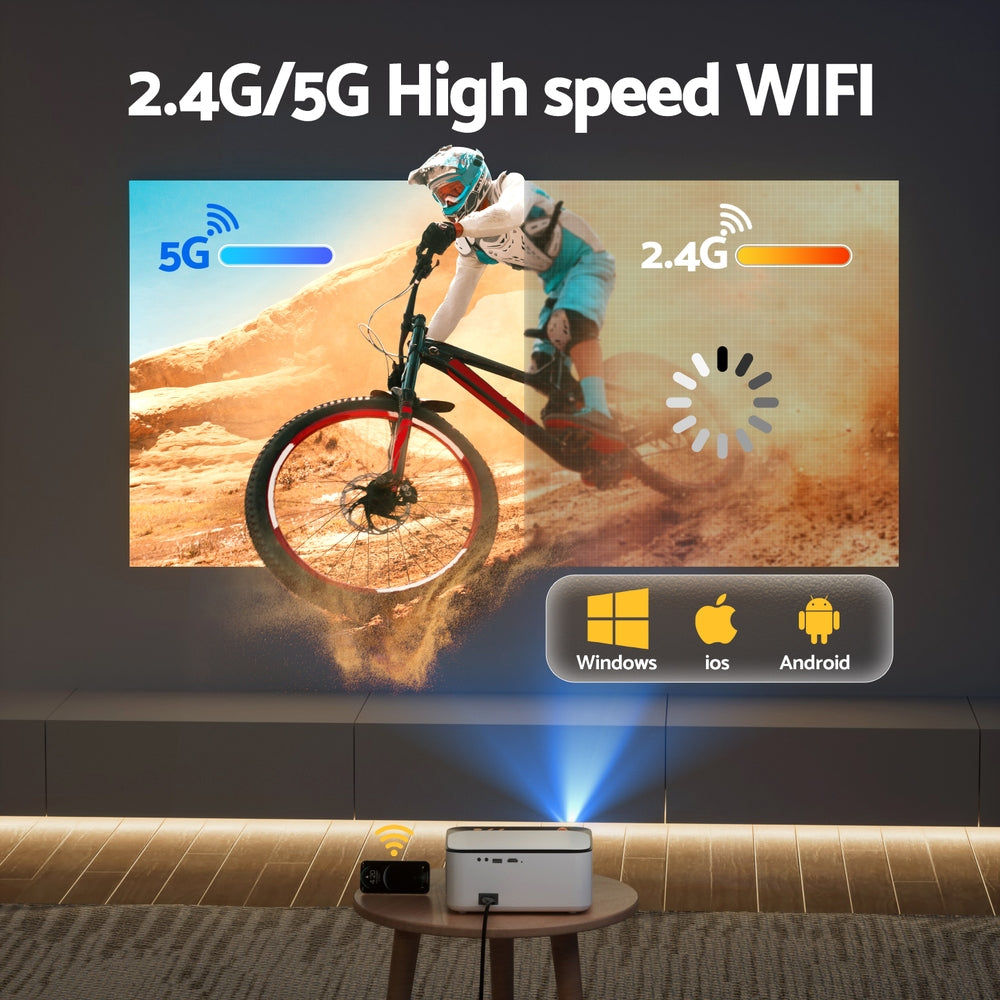 Devanti Video Project 4K 1080P Android 5G Wifi Home Cinema VP-300-WIFI-4K-WH