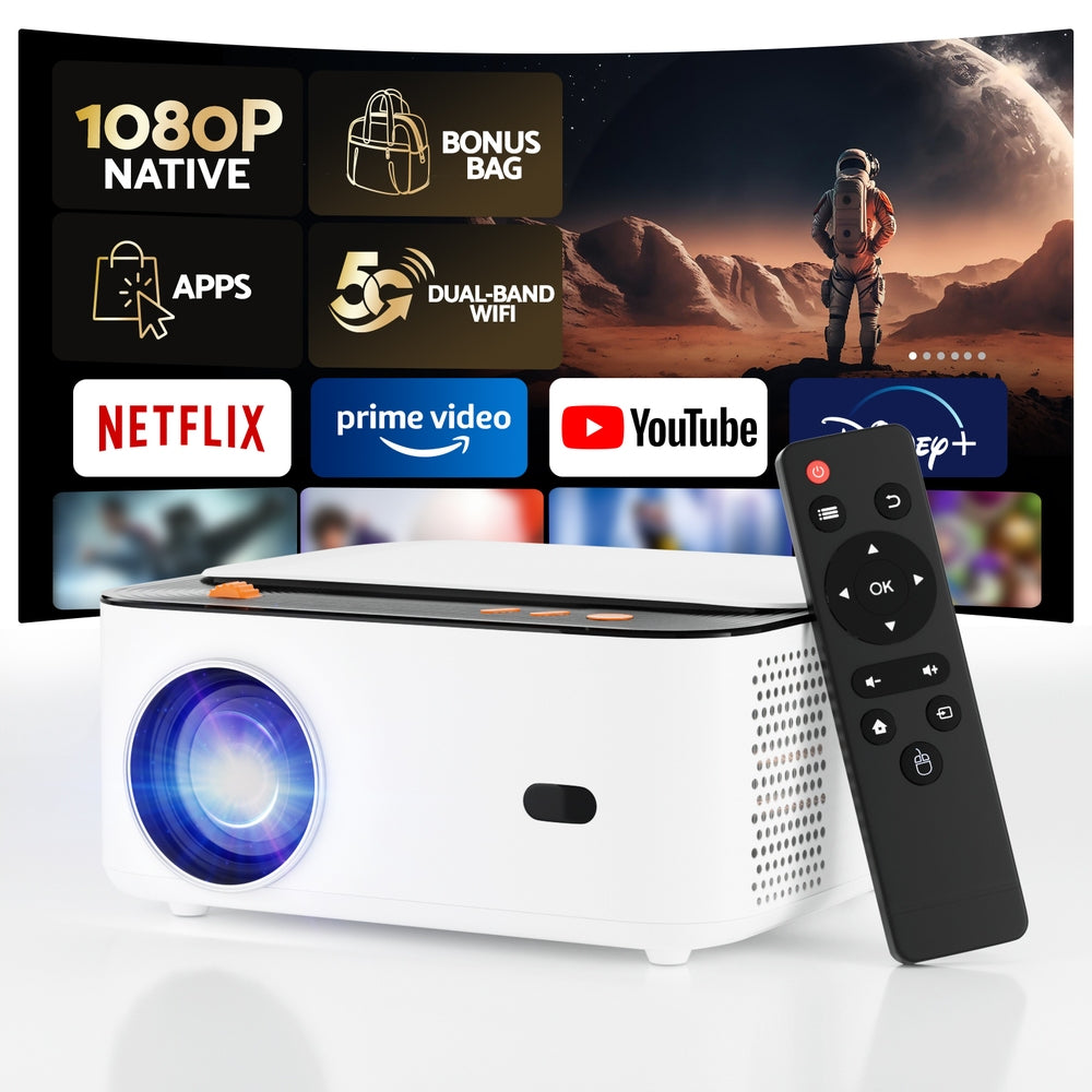 Devanti Video Project 4K 1080P Android 5G Wifi Home Cinema VP-300-WIFI-4K-WH