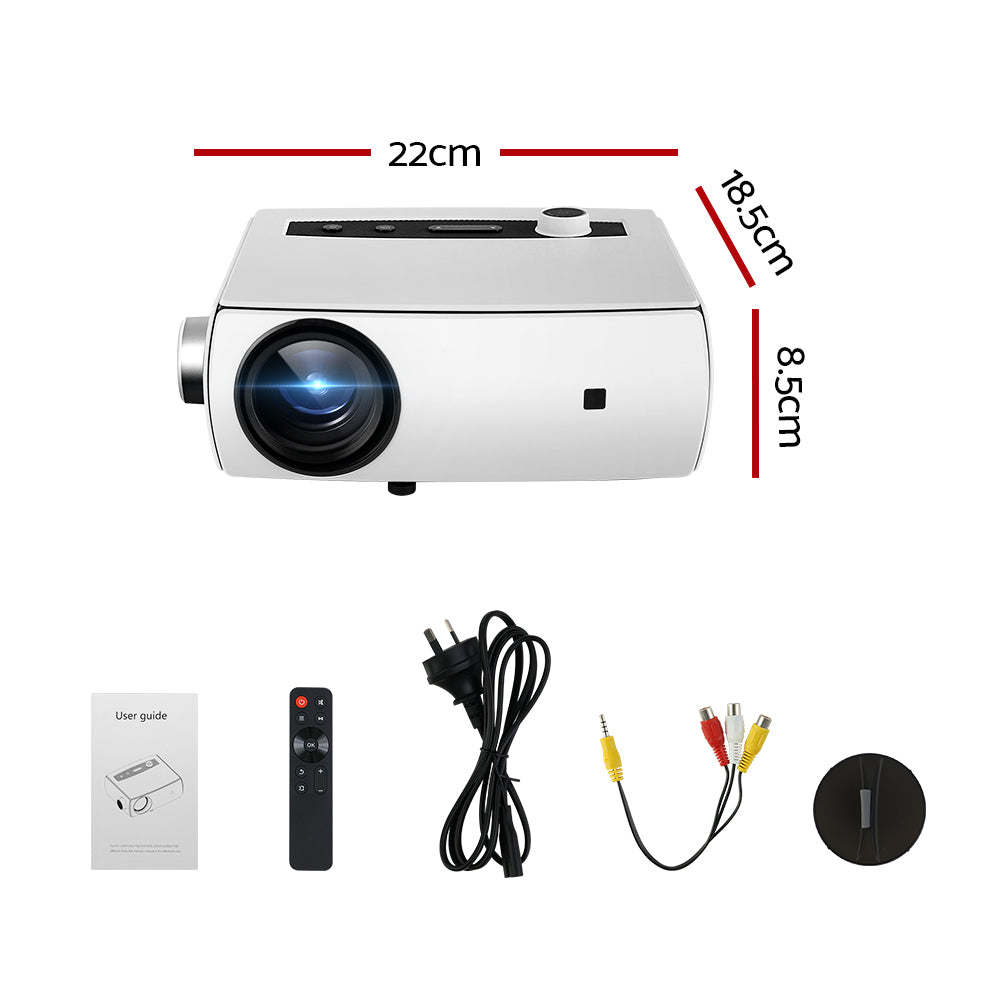 Devanti Mini Video Projector Wifi USB HDMI Portable HD 1080P Home Movie VP-430-WIFI-BT-WH