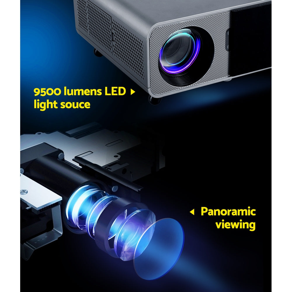Devanti Portable Wifi Video Projector 4K 2.4G/5G Home Theater HDMI 1080P VP-550-WIFI-4K-BK