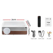 Devanti Portable Wifi Video Projector 4K Home Theater HDMI 1080P Native VP-600-WIFI-4K-WH