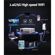 Devanti Portable Wifi Video Projector 4K Home Theater HDMI 1080P Native VP-600-WIFI-4K-WH