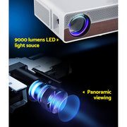 Devanti Portable Wifi Video Projector 4K Home Theater HDMI 1080P Native VP-600-WIFI-4K-WH
