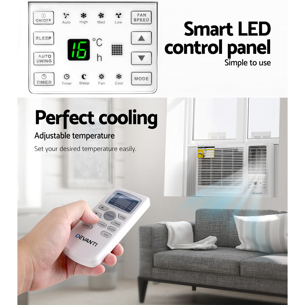 Devanti Window Air Conditioner 1.7kW WAC-05C-WH