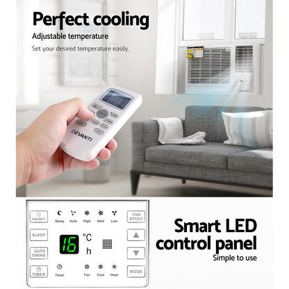Devanti Window Air Conditioner 2.7kW WAC-09H-WH