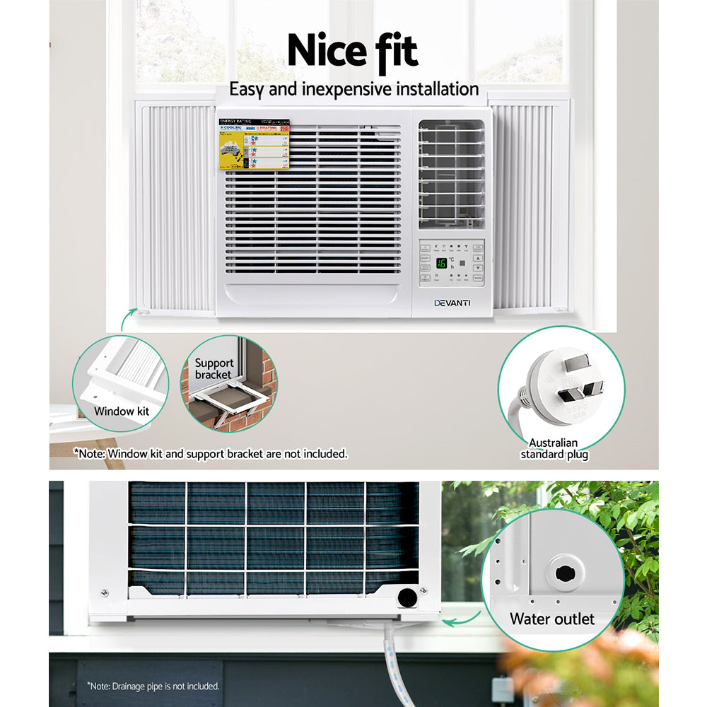 Devanti Window Air Conditioner 2.7kW WAC-09H-WH