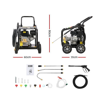 Giantz Petrol High Pressure Cleaner Washer 20M Hose Gurney WASHER-80C-20M-BK