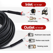 Giantz Pressure Washer Hose 30M 5800PSI Power Replacement Extension 1/4'' Quick Connect WASHER-HOSE-30M-BLK