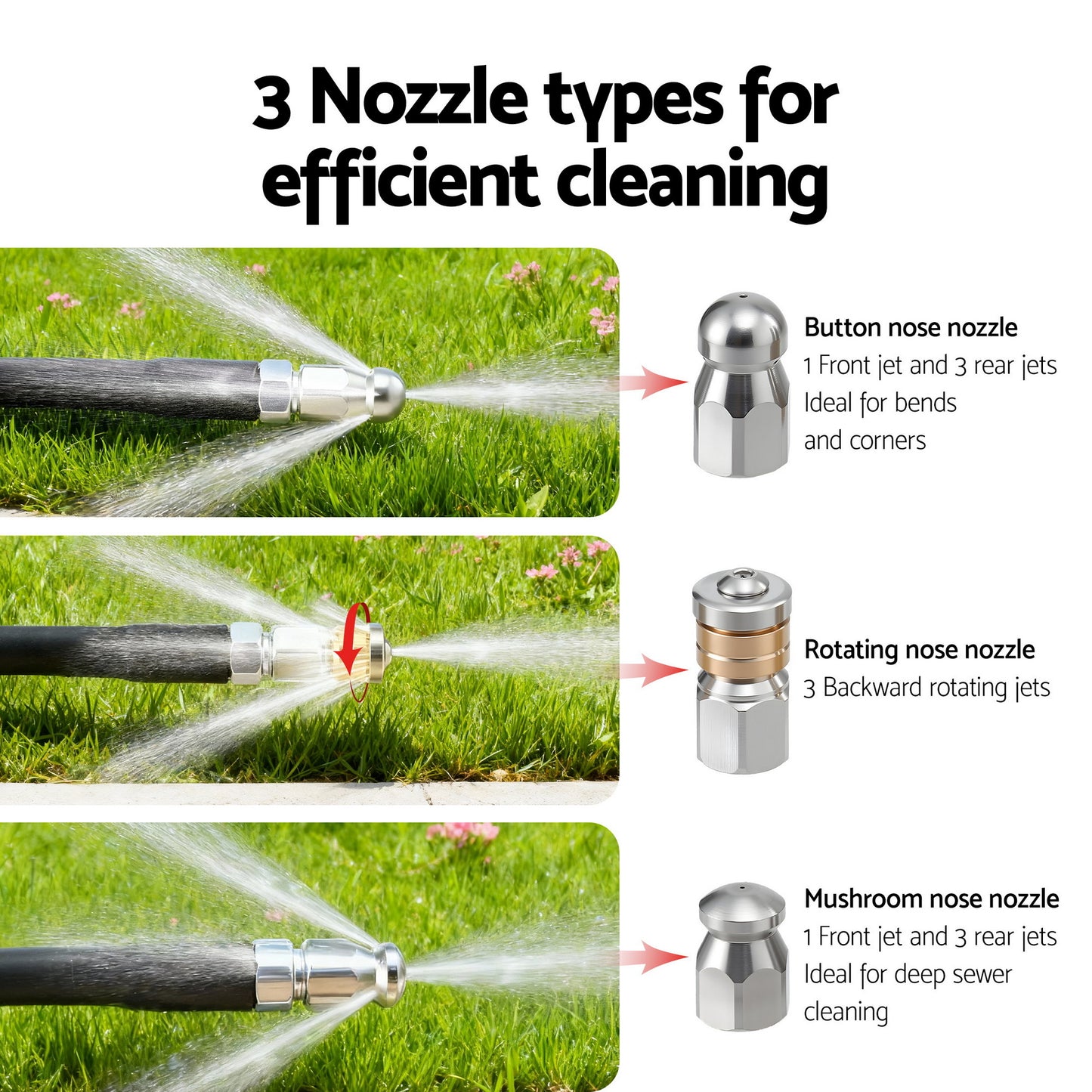 Giantz Pressure Washer Hose 30M 5800PSI Power Replacement Extension 1/4'' Quick Connect WASHER-HOSE-30M-BLK