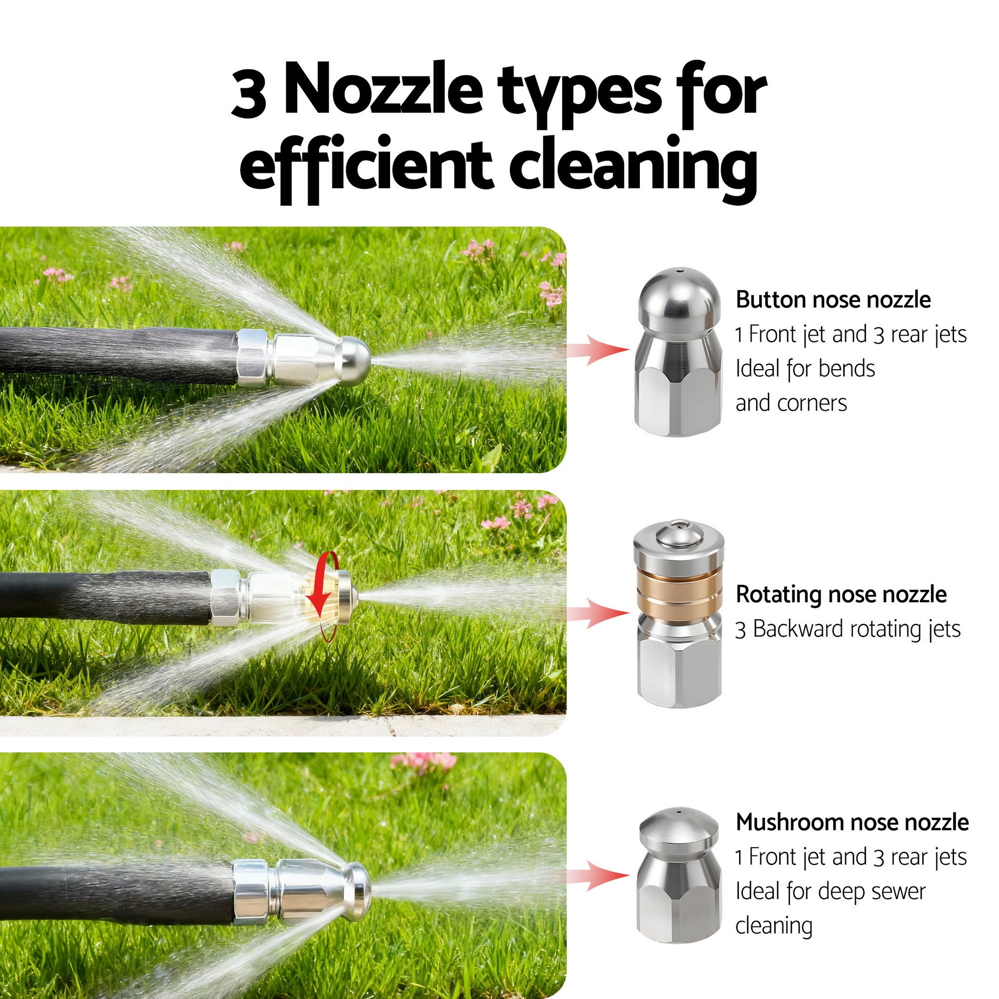 Giantz Pressure Washer Hose 30M 5800PSI Power Replacement Extension 1/4'' Quick Connect WASHER-HOSE-30M-BLK