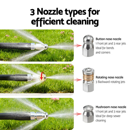 Giantz Pressure Washer Hose 30M 5800PSI Power Replacement Extension 1/4'' Quick Connect WASHER-HOSE-30M-BLK