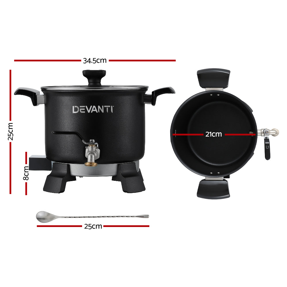 Devanti 5L Wax Melter Candle Making 1200W Melting Pot Furnace Quick Pour Spout Soy Soap WAX-06-5L