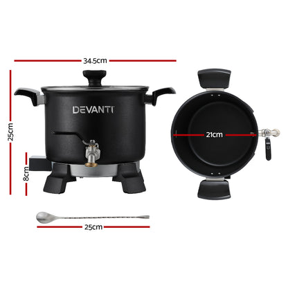 Devanti 5L Wax Melter Candle Making 1200W Melting Pot Furnace Quick Pour Spout Soy Soap WAX-06-5L
