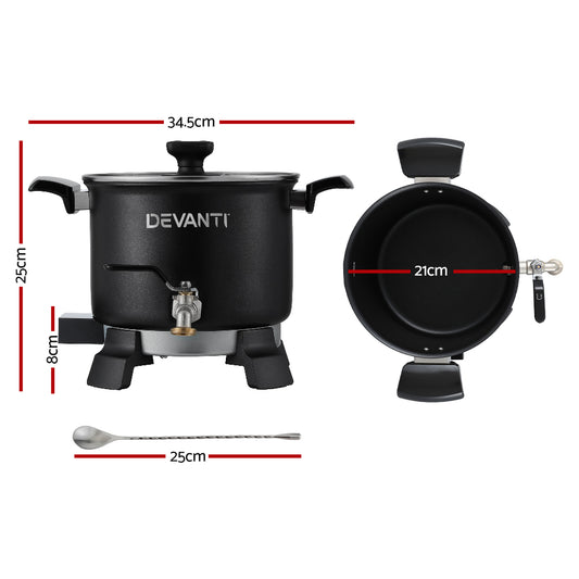 Devanti 5L Wax Melter Candle Making 1200W Melting Pot Furnace Quick Pour Spout Soy Soap WAX-06-5L