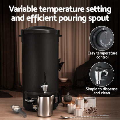 Devanti 10L Wax Melter Candle Making 1520W Melting Pot Furnace Pour Spout Soap WAX-08-10L