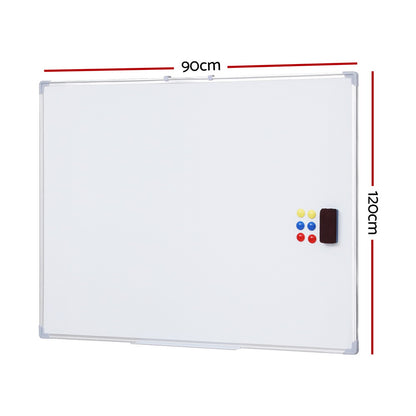Magnetic Whiteboard 90x120cm Erase Board Marker Eraser Tray Home Office School WB-90X120-BOARD