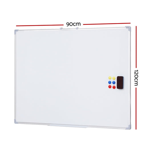 Magnetic Whiteboard 90x120cm Erase Board Marker Eraser Tray Home Office School WB-90X120-BOARD