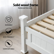 Artiss King Single Bed Frame and Bookshelf WBED-004KS-FURNI-DIS-AB