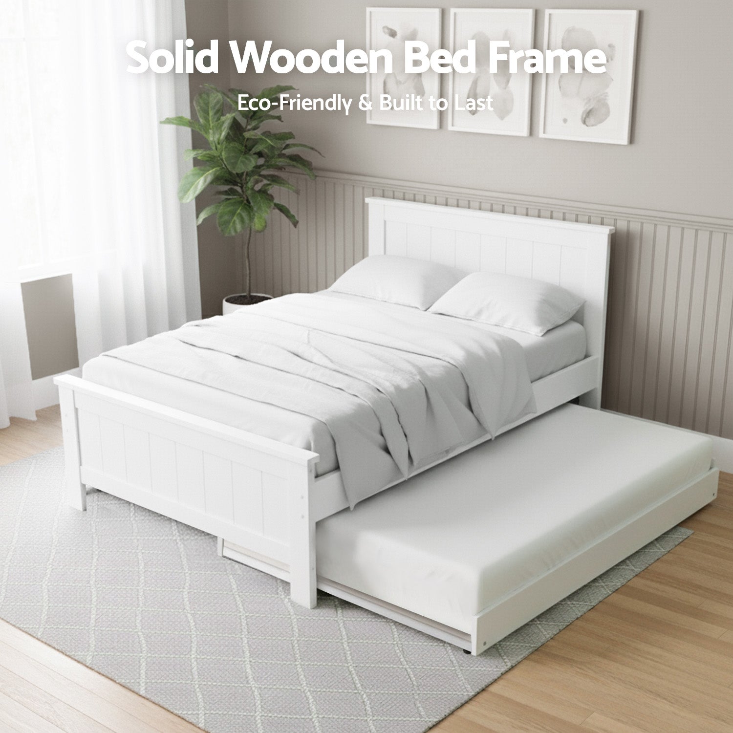 Artiss Bed Frame King Single and Bookshelf WBED-03KS-FURNI-DIS-AB