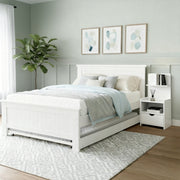Artiss King Single Bed Frame and Bedside Table White WBED-03KS-FURNI-P16-AB