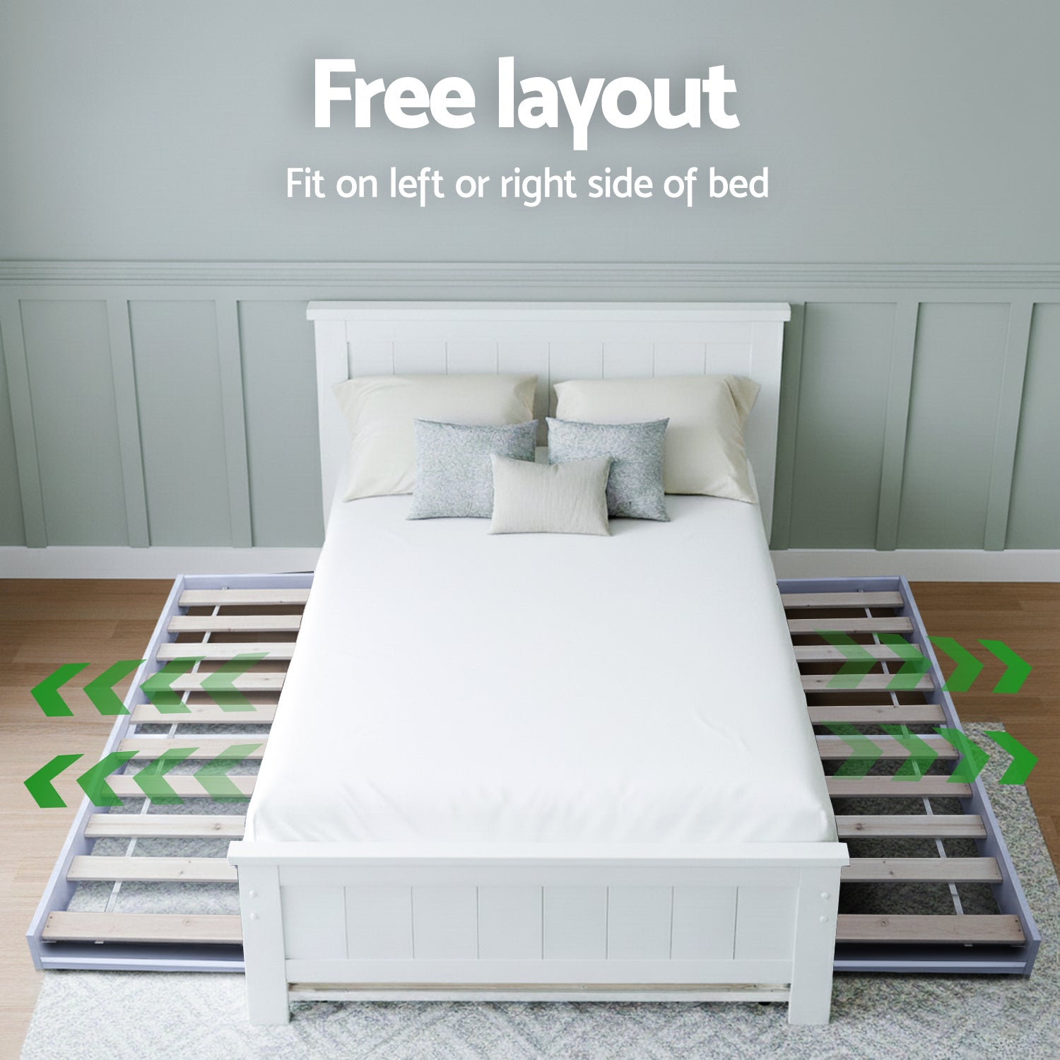 Artiss King Single Bed Frame and Bedside Table WBED-03KS-FURNI-PURE-AB