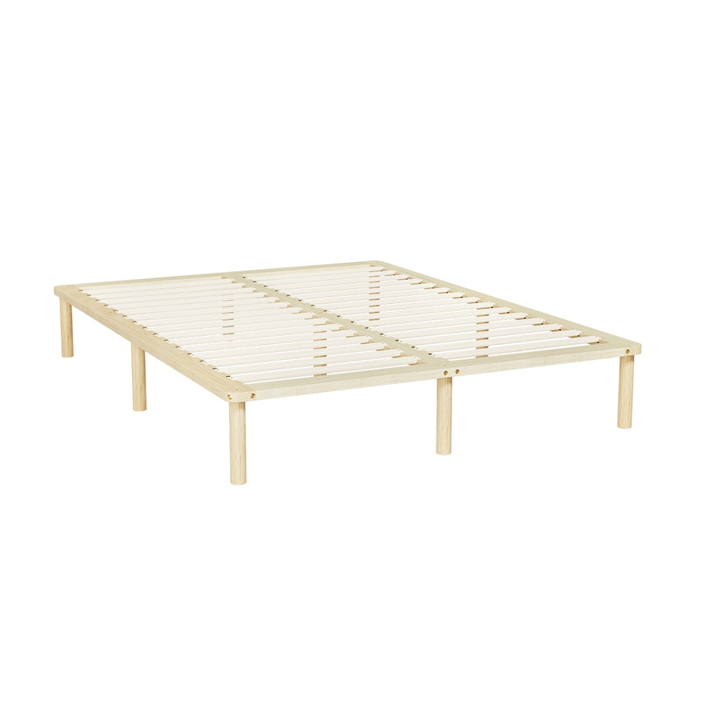 Artiss AMBA Double Pine Wooden Bed Frame WBED-AMBA-D-WD-AB
