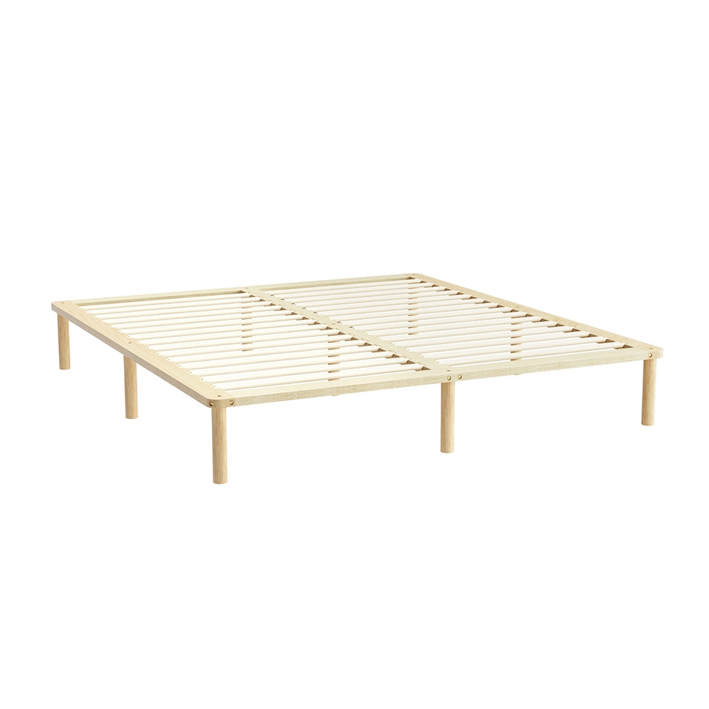 Artiss AMBA King Pine Wooden Bed Frame WBED-AMBA-K-WD-AB
