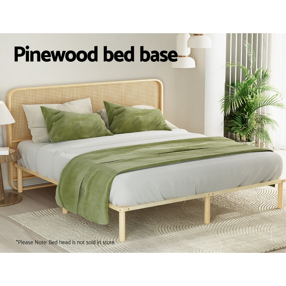 Artiss AMBA King Pine Wooden Bed Frame WBED-AMBA-K-WD-AB
