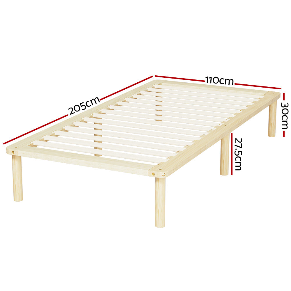 Artiss AMBA King Single Pine Wooden Bed Frame WBED-AMBA-KS-WD