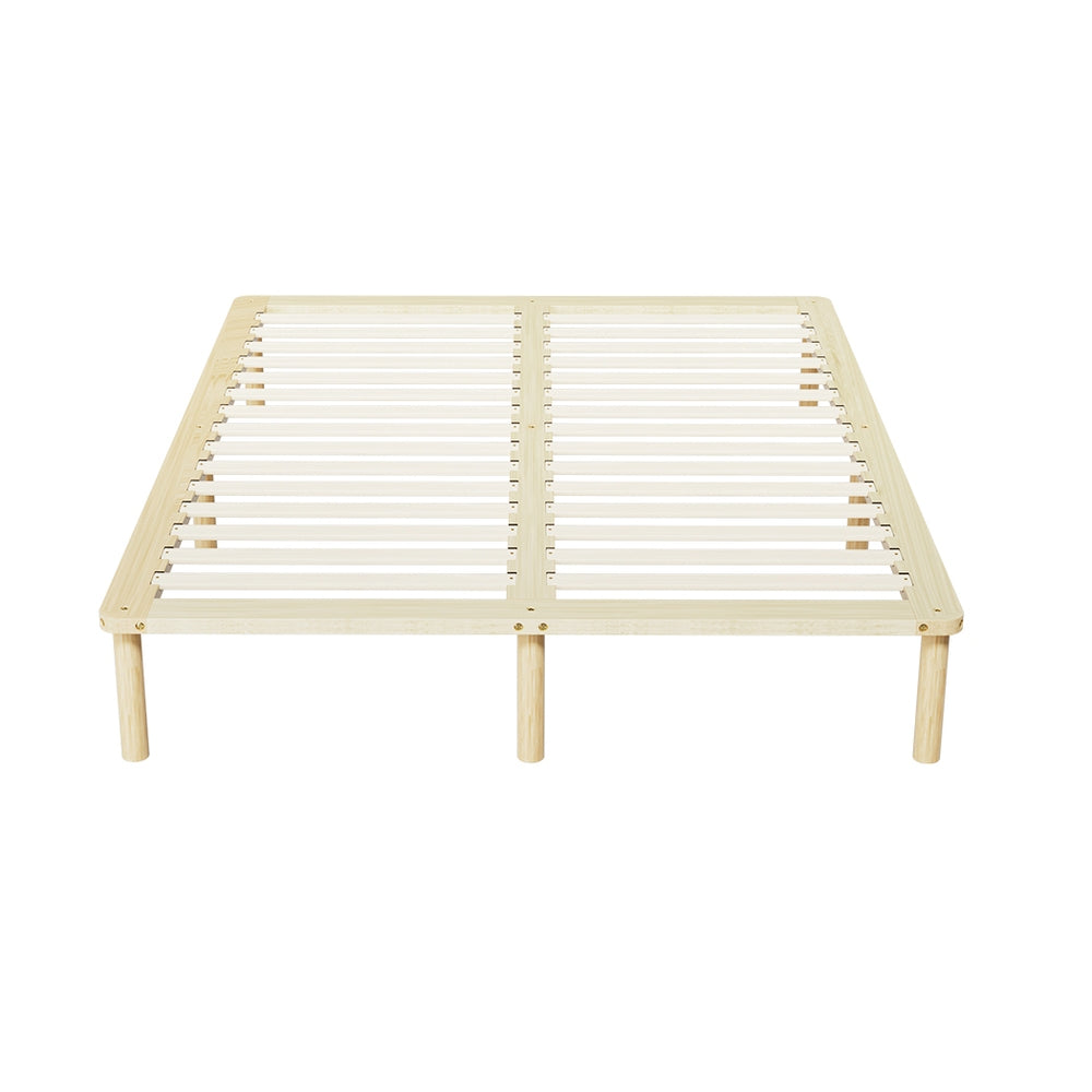 Artiss AMBA Queen Pine Wooden Bed Frame WBED-AMBA-Q-WD-AB