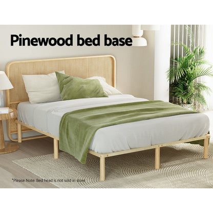 Artiss AMBA Queen Pine Wooden Bed Frame WBED-AMBA-Q-WD-AB