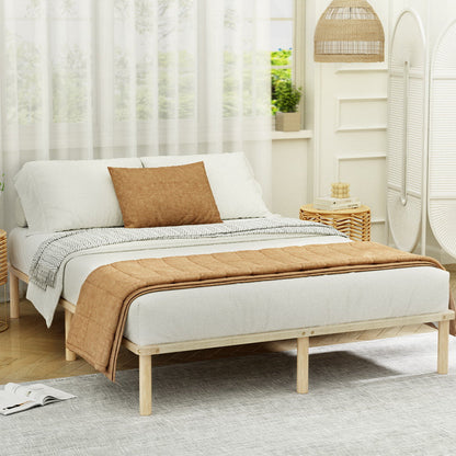 Artiss AMBA Queen Pine Wooden Bed Frame WBED-AMBA-Q-WD-AB